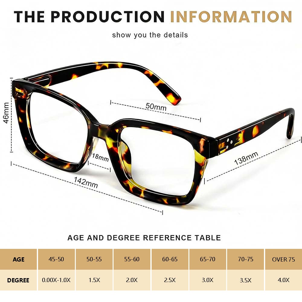 🔥Hot Sale - ✨👓3 Pack Tortoiseshell Reading Glasses – Blue Light Blocking Oversized Square Readers (🔥Buy 2 Get EXTRA  10％ OFF)