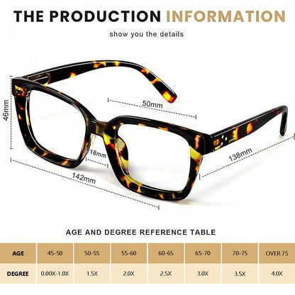 🔥Hot Sale - ✨👓3 Pack Tortoiseshell Reading Glasses – Blue Light Blocking Oversized Square Readers (🔥Buy 2 Get EXTRA  10％ OFF)