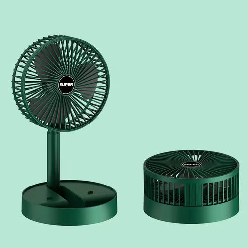 Telescopic Folding Fan – 180° Rotating, 3-Speed, USB Powered, Foldable & Washable