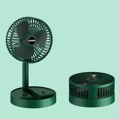 Telescopic Folding Fan – 180° Rotating, 3-Speed, USB Powered, Foldable & Washable