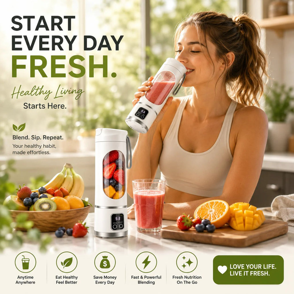 🔥LAST DAY SALE 49% OFF-🧊Portable USB Blender with LED Display - Perfect for Smoothies & Juices🥤