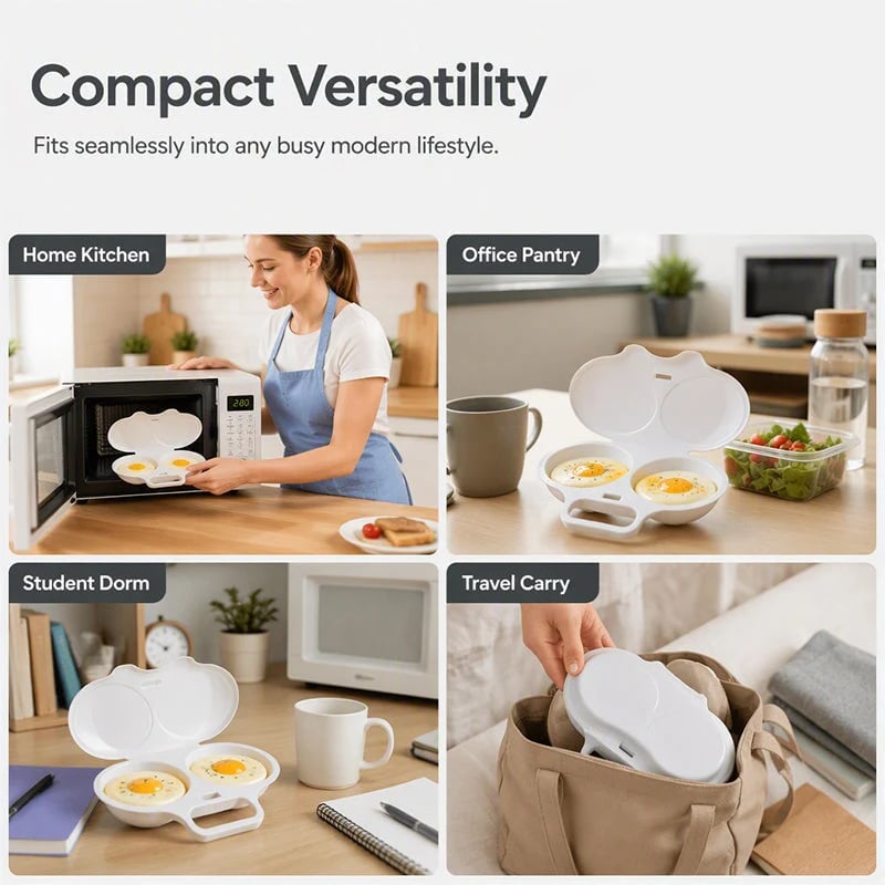 🥳2026 HOT SALE🥳💞50K+ SOLD! 🥗🎁 49% OFF! Microwave Egg Poacher——Dual‑cavity. non‑stick & easy clean. Healthier than frying – stock up & save! 🏠✅