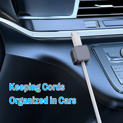 6 Pack Magnetic Cable Clips, Adjustable Cable Holder, Smooth Cord Organizer with Adhesive Backing for Under Desk, Office, Home, Car & Wall