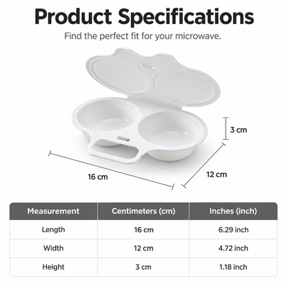 🥳2026 HOT SALE🥳💞50K+ SOLD! 🥗🎁 49% OFF! Microwave Egg Poacher——Dual‑cavity. non‑stick & easy clean. Healthier than frying – stock up & save! 🏠✅
