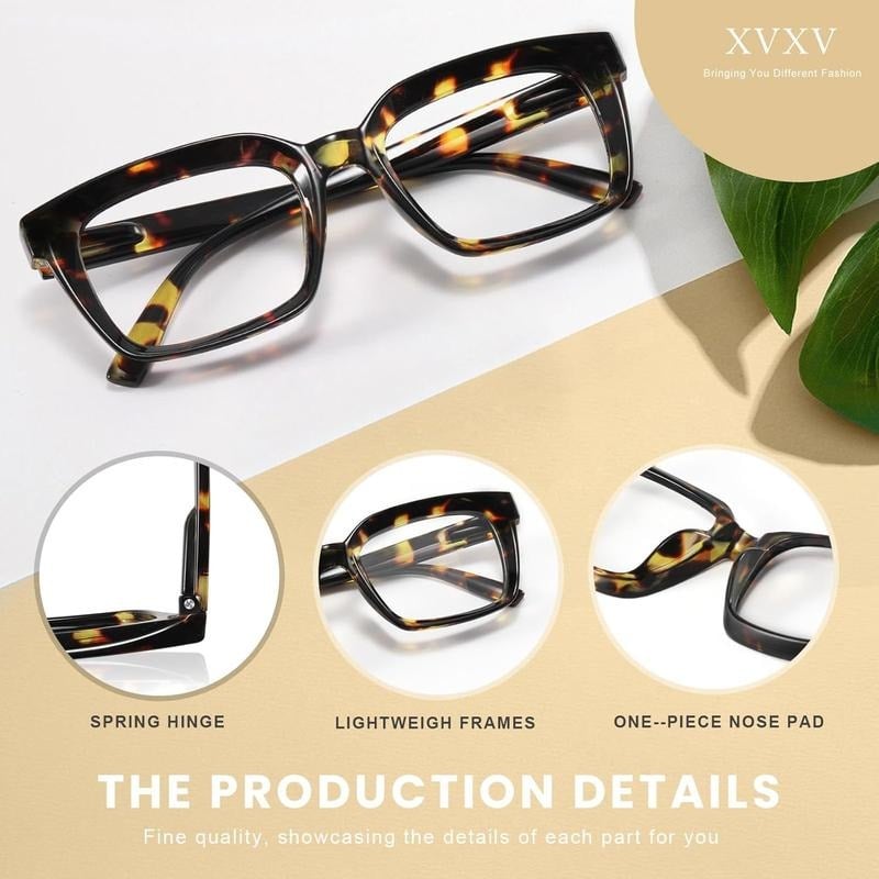 🔥Hot Sale - ✨👓3 Pack Tortoiseshell Reading Glasses – Blue Light Blocking Oversized Square Readers (🔥Buy 2 Get EXTRA  10％ OFF)