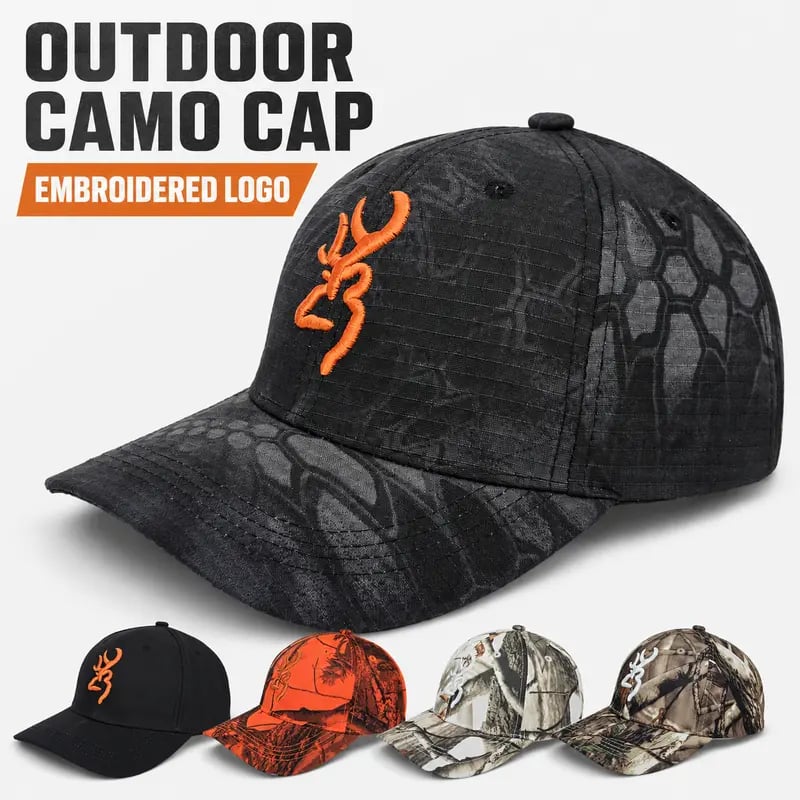 Embroidered Camo Baseball Cap for Men & Women