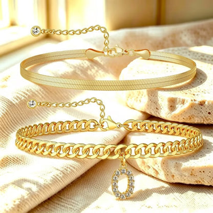 ✨ Gold Initial Anklet – 18K Gold Plated. Waterproof Adjustable Letter Pendant. Stackable Beach Jewelry