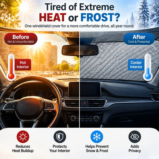 Magnetic Windshield Cover – All-Season Sun. Snow & Frost Protector for Cars. SUVs & Trucks