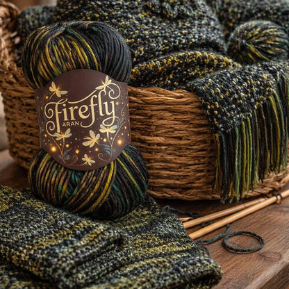 🧶Aran Wool 'Firefly' Iridescent Shimmer Yarn: A Touch of Magic in Every Stitch💫