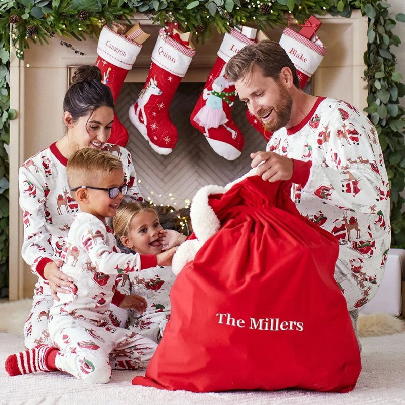 Christmas Reindeer and Snowman Print Matching Family Christmas Pajamas