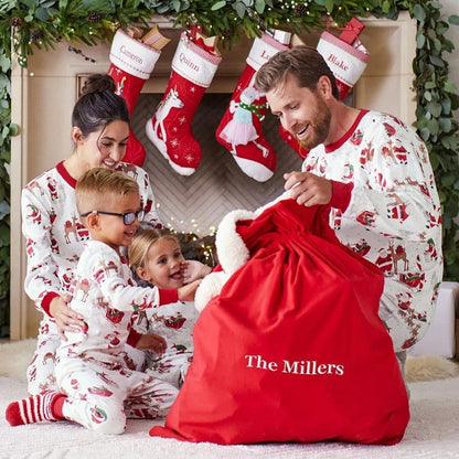 Christmas Reindeer and Snowman Print Matching Family Christmas Pajamas