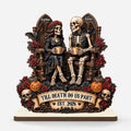 "Till Death Do Us Part" Personalized Skeleton Couple Wooden Plaque - Custom Anniversary, Wedding & Halloween Gifts