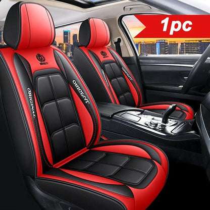 PU leather car seat covers, front set, universal fit for sedans, SUVs, and trucks