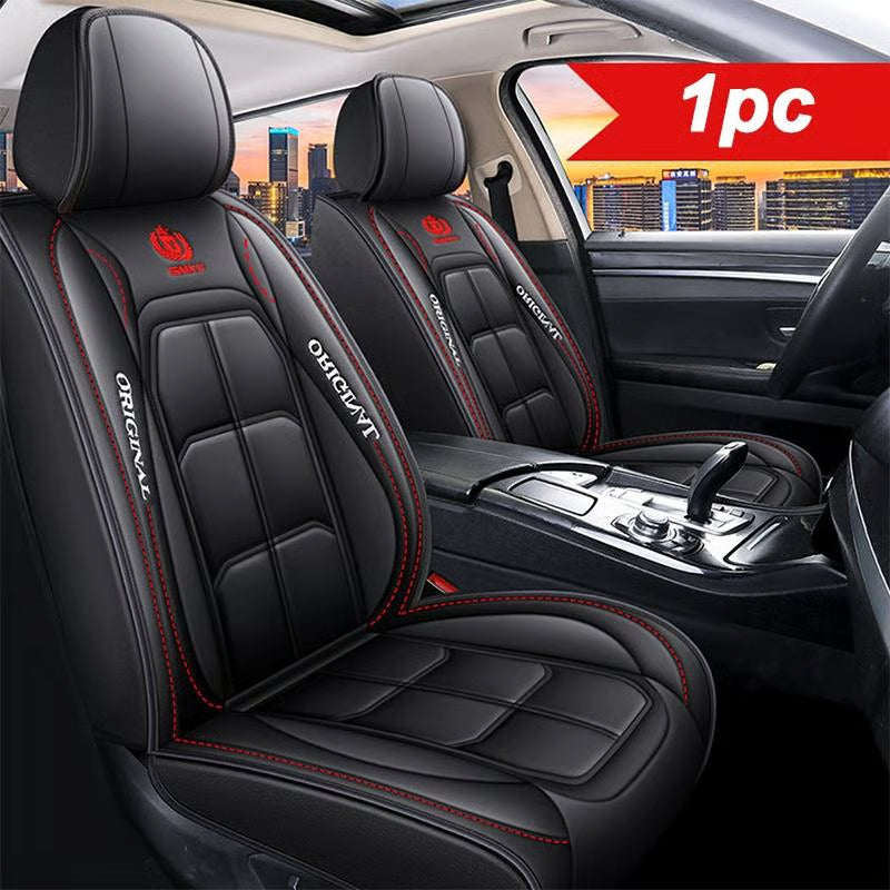 PU leather car seat covers, front set, universal fit for sedans, SUVs, and trucks