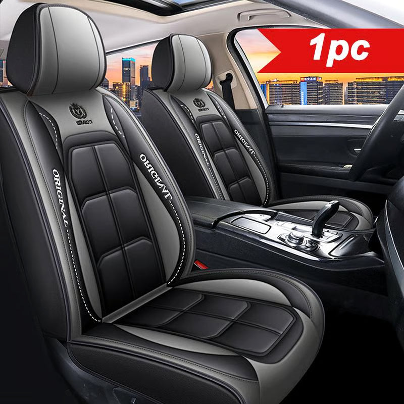 PU leather car seat covers, front set, universal fit for sedans, SUVs, and trucks
