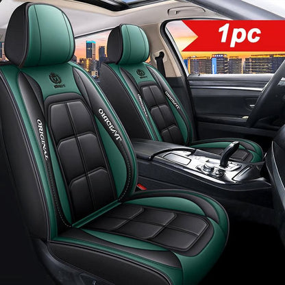 PU leather car seat covers, front set, universal fit for sedans, SUVs, and trucks