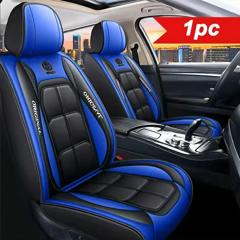 PU leather car seat covers, front set, universal fit for sedans, SUVs, and trucks