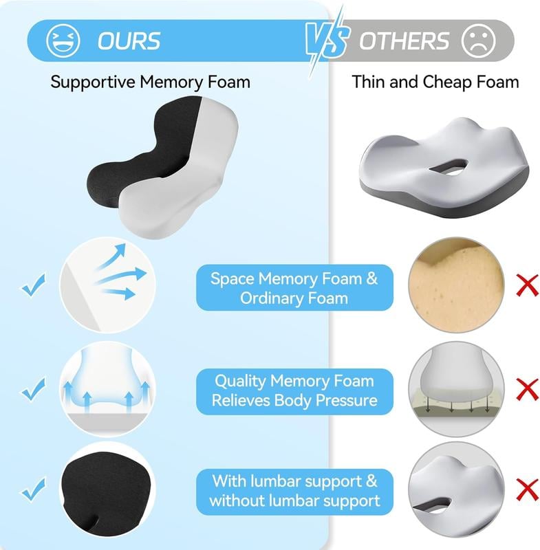 🔥Non-Slip Memory Foam Seat 💺For the most comfortable driving💕