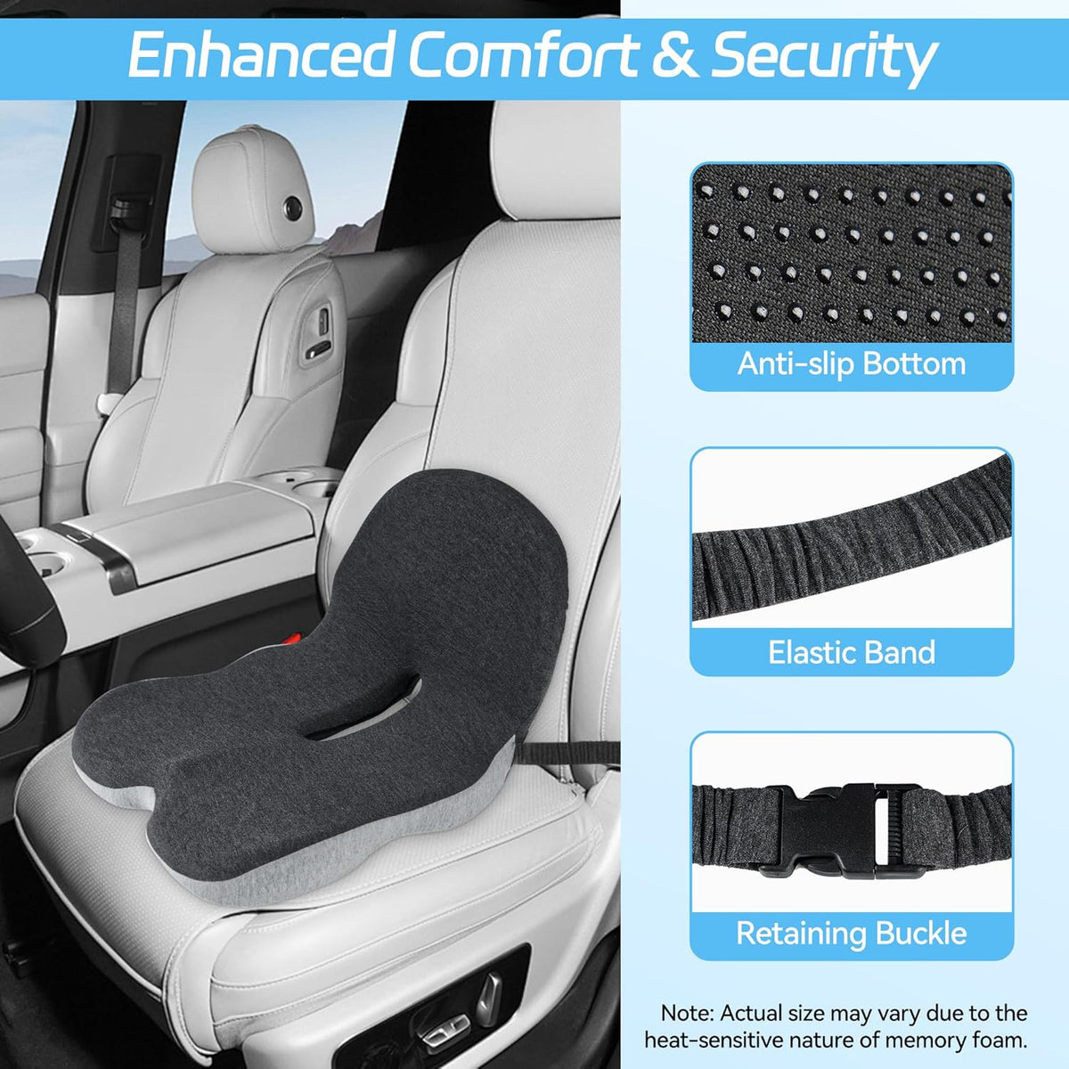 🔥Non-Slip Memory Foam Seat 💺For the most comfortable driving💕