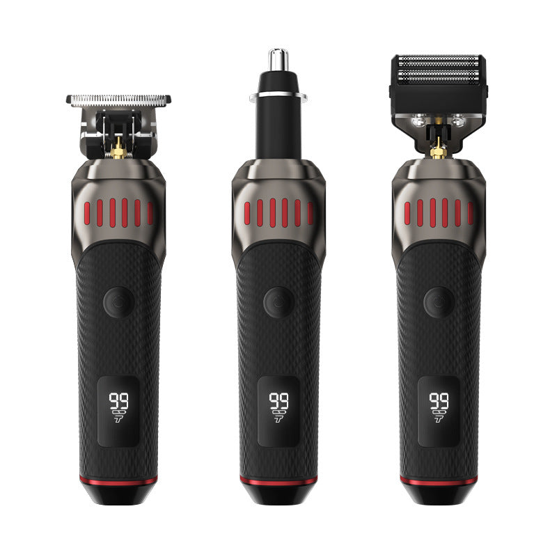 ⏳LIMITED TIME: 50% OFF! 🏆Luxe 3-in-1 Professional Men’s Grooming Set – T-Blade Trimmer, Foil Shaver & Nose Trimmer – With LED Display & USB Rechargeable