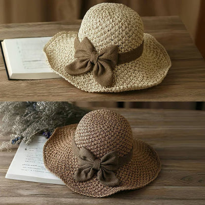 🌸 Retro Bow Summer Straw Hat